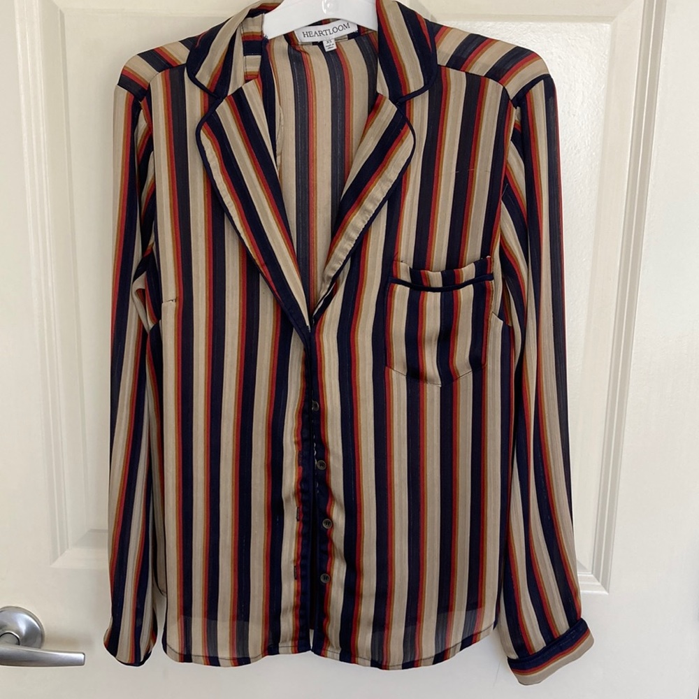 Striped button up longsleeve shirt extra small